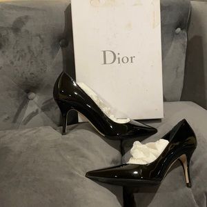 Dior Cheri Pointy Pumps - Black Patent Leather